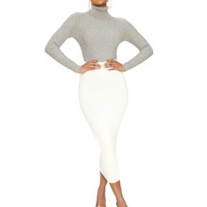 Naked Wardrobe gray Skirt and bodysuit set SMALL